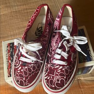Vans Red Paisley Sneakers